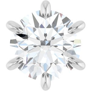 14K Witgoud 8.8 mm Rond 6-Prong Pre-Notched Claw Zetkop met stift - Afbeelding 5