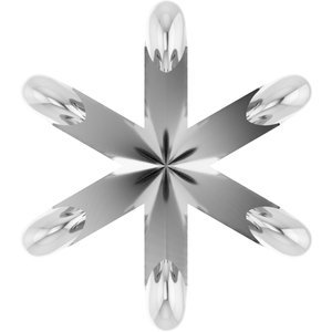 14K Witgoud 8.8 mm Rond 6-Prong Pre-Notched Claw Zetkop met stift - Afbeelding 2
