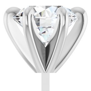 14K Witgoud 8.8 mm Rond 6-Prong Pre-Notched Claw Zetkop met stift - Afbeelding 4