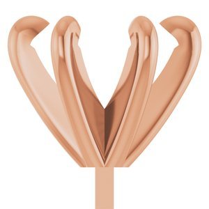 14K Roségoud 8.8 mm Rond 6-Prong Pre-Notched Claw Zetkop met stift