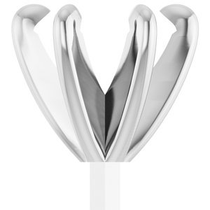14K Witgoud 7.4 mm Rond 6-Prong Pre-Notched Claw Zetkop met stift