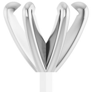 14K Witgoud 8.2 mm Rond 6-Prong Pre-Notched Claw Zetkop met stift