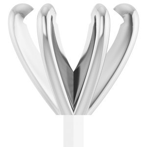 18K Witgoud 7.8 mm Rond 6-Prong Pre-Notched Claw Zetkop met stift