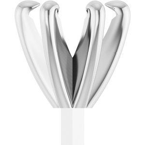 14K Witgoud 5.8 mm Rond 6-Prong Pre-Notched Claw Zetkop met stift