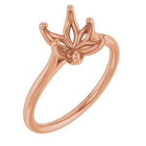 18K Roségoud 8x6 mm Emerald Verlovings Ring Montuur