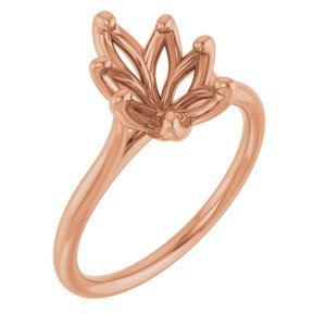 18K Roségoud 10x7 mm Peer Verlovings Ring Montuur