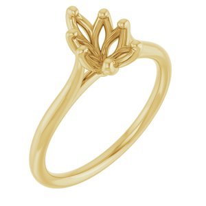 18K Geelgoud 8x5 mm Peer Verlovings Ring Montuur