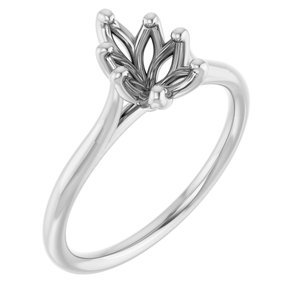 18K Witgoud 8x5 mm Peer Verlovings Ring Montuur