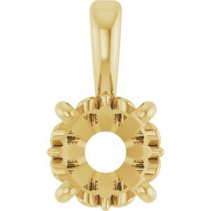 14K Geelgoud 4.5 mm Rond 4-Prong Flora Hanger Montuur