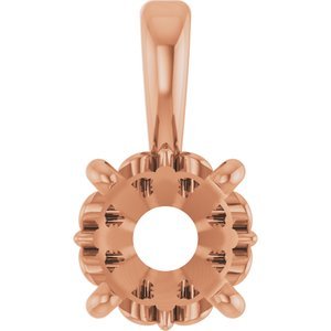 14K Roségoud 4.5 mm Rond 4-Prong Flora Hanger Montuur