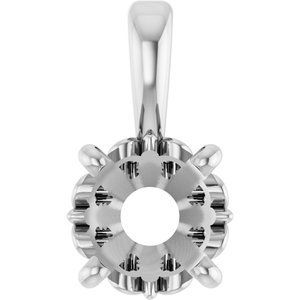 14K Witgoud 4.5 mm Rond 4-Prong Flora Hanger Montuur