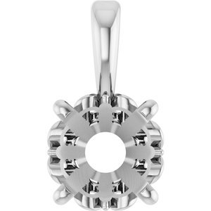 14K Witgoud 5.5 mm Rond 4-Prong Flora Hanger Montuur
