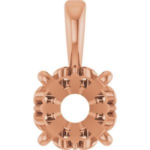 14K Roségoud 5.5 mm Rond 4-Prong Flora Hanger Montuur