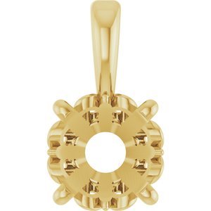 14K Geelgoud 5.5 mm Rond 4-Prong Flora Hanger Montuur