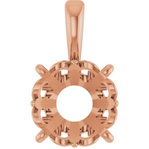 14K Roségoud 8.5 mm Rond 4-Prong Flora Hanger Montuur