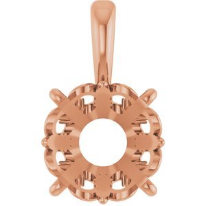 14K Roségoud 9.5 mm Rond 4-Prong Flora Hanger Montuur