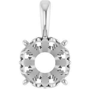 14K Witgoud 11 mm Rond 4-Prong Flora Hanger Montuur
