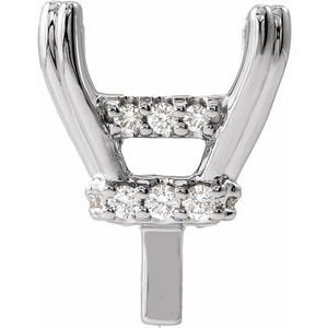 14K Witgoud 8x8 mm Princess 1/5 CTW Lab-grown Diamant Semi-Gezet Hidden Halo-stijl Zetkop met stift