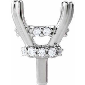 14K Witgoud 8x8 mm Cushion 1/5 CTW Lab-grown Diamant Semi-Gezet Hidden Halo-stijl Zetkop met stift