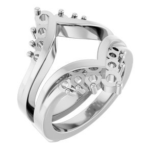 14K Witgoud 3 mm Rond Ring Guard Montuur