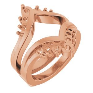 14K Roségoud 3 mm Rond Ring Guard Montuur