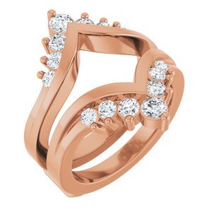 14K Roségoud 3/4 CT Natuurlijke Diamant Ring Guard