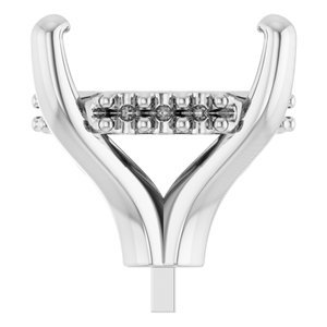 14K Witgoud 10x8 mm Elongated Cushion 4-Prong Hidden Halo-stijl Zetkop met stift