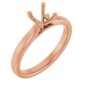 18K Roségoud 5.8 mm Rond Solitair Verlovings Ring Montuur - Afbeelding 2