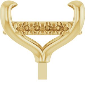 14K Geelgoud 10x8 mm Elongated Cushion 4-Prong Pre-Notched Claw Hidden Halo-stijl Zetkop met stift