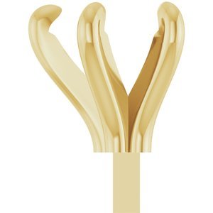 14K Geelgoud 5.5 mm Hart 5-Prong Pre-Notched Claw Zetkop met stift