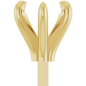 14K Geelgoud 5.5 mm Hart 5-Prong Pre-Notched Claw Zetkop met stift - Afbeelding 3