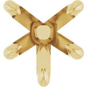 14K Geelgoud 5.5 mm Hart 5-Prong Pre-Notched Claw Zetkop met stift - Afbeelding 2