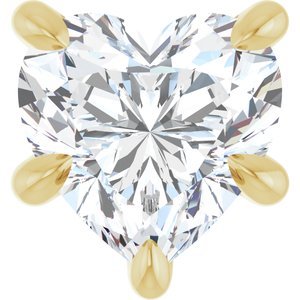 14K Geelgoud 5.5 mm Hart 5-Prong Pre-Notched Claw Zetkop met stift - Afbeelding 5