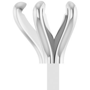 14K Witgoud 5 mm Hart 5-Prong Pre-Notched Claw Zetkop met stift