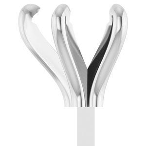 14K Witgoud 6 mm Hart 5-Prong Pre-Notched Claw Zetkop met stift