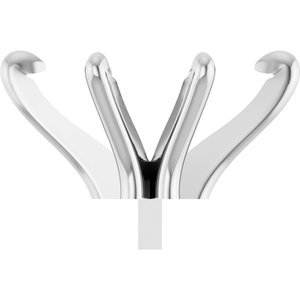 14K Witgoud 12x6 mm Marquise 6-Prong Pre-Notched Claw Zetkop met stift