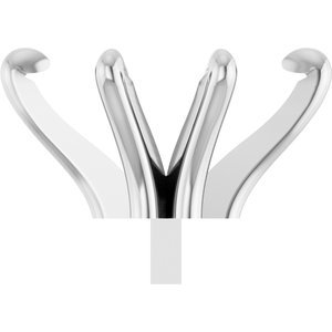 18K Witgoud 10.5x5.5 mm Marquise 6-Prong Pre-Notched Claw Zetkop met stift