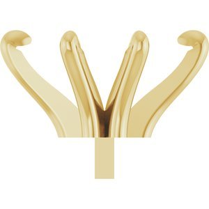 14K Geelgoud 10.5x5.5 mm Marquise 6-Prong Pre-Notched Claw Zetkop met stift