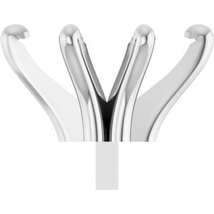 14K Witgoud 9x4.5 mm Marquise 6-Prong Pre-Notched Claw Zetkop met stift
