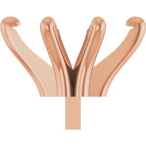 14K Roségoud 9x4.5 mm Marquise 6-Prong Pre-Notched Claw Zetkop met stift