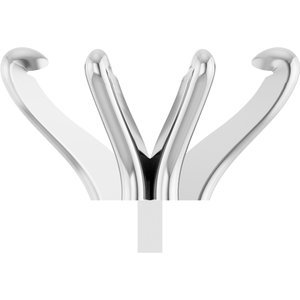 14K Witgoud 11.5x6 mm Marquise 6-Prong Pre-Notched Claw Zetkop met stift