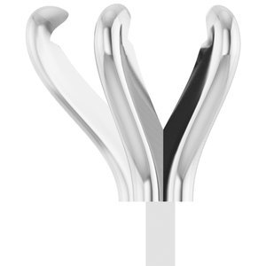 14K Witgoud 7 mm Hart 5-Prong Pre-Notched Claw Zetkop met stift