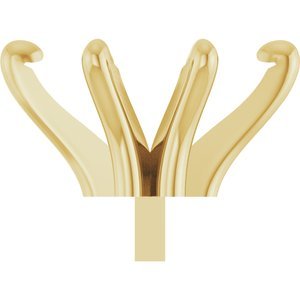 14K Geelgoud 9x4.5 mm Marquise 6-Prong Pre-Notched Claw Zetkop met stift