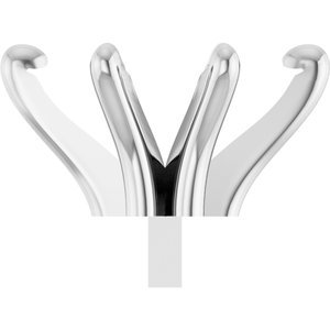 14K Witgoud 9x4.5 mm Marquise 6-Prong Pre-Notched Claw Zetkop met stift