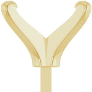 14K Geelgoud 8x6 mm Elongated Cushion 4-Prong Zetkop met stift