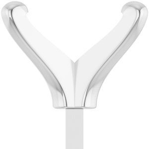 14K Witgoud 8x6 mm Elongated Cushion 4-Prong Zetkop met stift