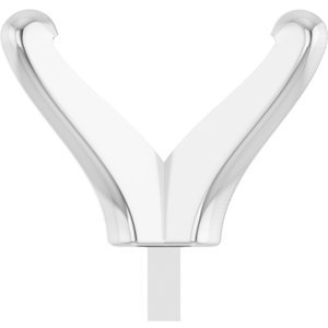 14K Witgoud 10x8 mm Elongated Cushion 4-Prong Zetkop met stift