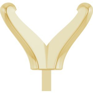 14K Geelgoud 10x8 mm Elongated Cushion 4-Prong Zetkop met stift