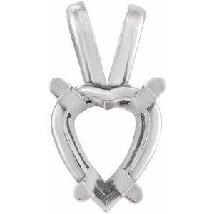 14K Witgoud 6x5 mm Hart 4-Prong Hanger Montuur