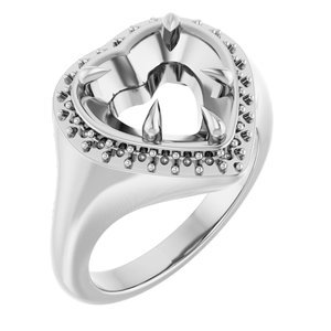 18K Witgoud 9x9 mm Hart Ring Montuur